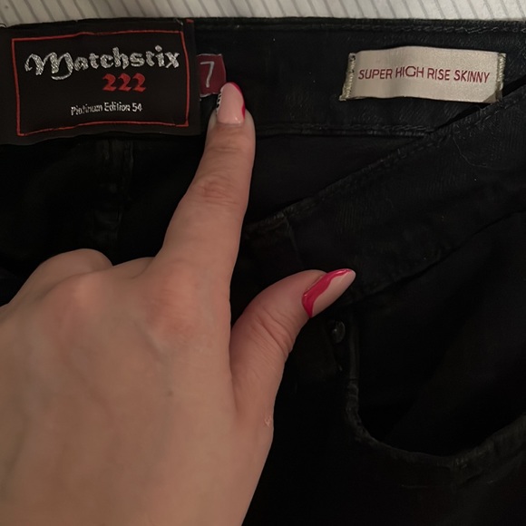 Matchstix 222 Black Ripped Skinny Jeans - Picture 3 of 3